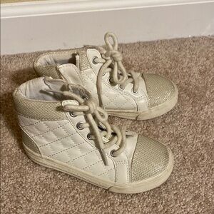 The Children's Place Gold and White Quilted Sneakers